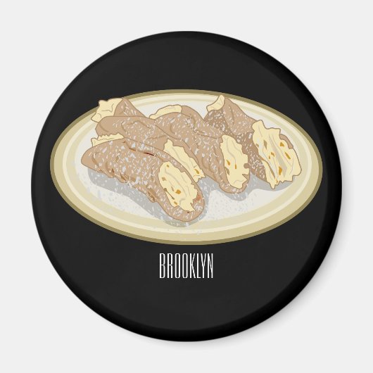 Cannoli-Cartoon-Abbildung Magnet (Vorne)