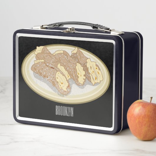 Cannoli-Cartoon-Abbildung Metall Brotdose (Beispiel)