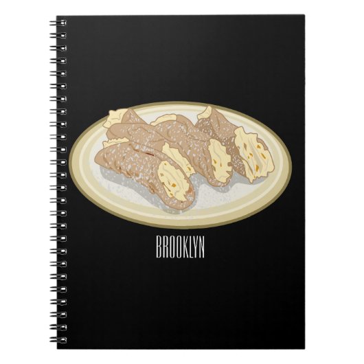 Cannoli-Cartoon-Abbildung Notizblock (Vorderseite)