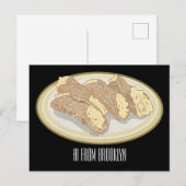 Cannoli-Cartoon-Abbildung Postkarte (Vorne/Hinten)