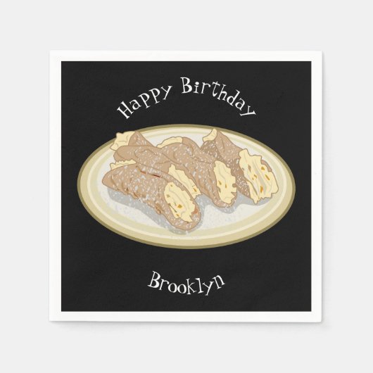 Cannoli-Cartoon-Abbildung Serviette (Vorderseite)