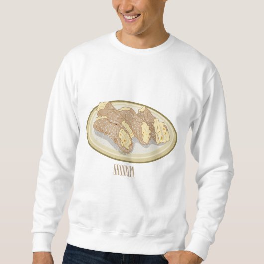 Cannoli-Cartoon-Abbildung Sweatshirt (Vorderseite)