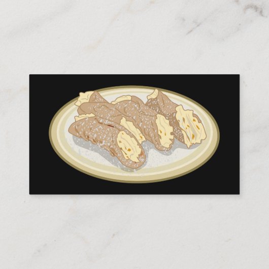 Cannoli-Cartoon-Abbildung Visitenkarte (Rückseite)