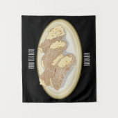 Cannoli-Cartoon-Abbildung Wandteppich (Vorderseite)