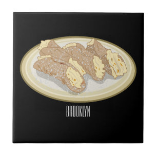 Cannoli Cartoon-Illustration  Fliese