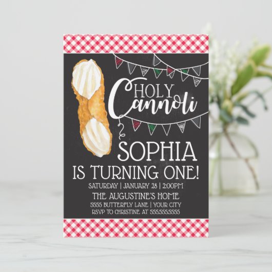 Cannoli| Einladung zum Geburtstag (Stehend Vorderseite)