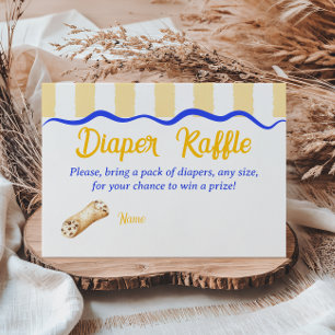 Cannoli Gelb Blau Italienische Babyparty-Windel Begleitkarte