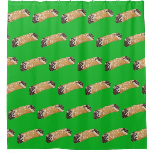 Cannoli (Grüner Hintergrund) Duschvorhang (Vorderseite)