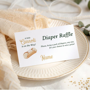 Cannoli Neutral Beige Italienische Babyparty-Winde Begleitkarte