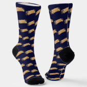 Cannoli on Navy Blue Background Socken (Gewinkelt)