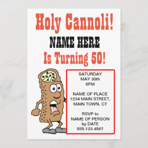 Cannoli Turning 50 Party Einladungen