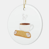 Cannoli und Kaffee Keramik Ornament (Links)