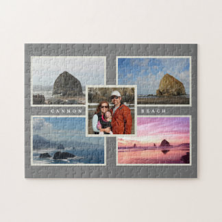 Cannon Beach Custom Family Foto Oregon Jigsaw Puz Puzzle