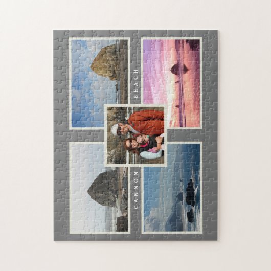Cannon Beach Custom Family Foto Oregon Jigsaw Puz Puzzle (Vertikal)