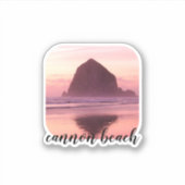 Cannon Beach Custom Pink Sunset Aufkleber (Vorderseite)