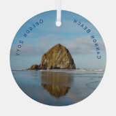 Cannon Beach Ded Christmas Ornament Aus Glas (Rückseite)