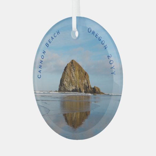 Cannon Beach Ded Christmas Ornament Aus Glas (Vorderseite links)