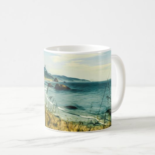 CANNON BEACH - HAYSTACK ROCK - OREGON USA KAFFEETASSE (VorderseiteRechts)