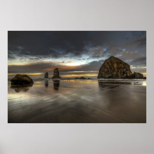 Cannon Beach Low Tide Oregon Pacific Ocean Poster (Vorne)