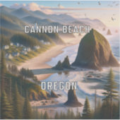 Cannon Beach Oregon 3 Inch Vinyl Sticker (Vorderseite)