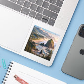 Cannon Beach Oregon 3 Inch Vinyl Sticker (Laptop mit iPhone)