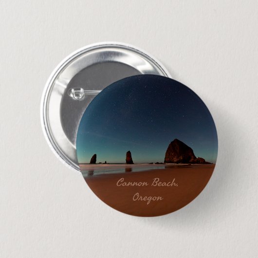 Cannon Beach Oregon Haystack Rock Button (Vorne & Hinten)