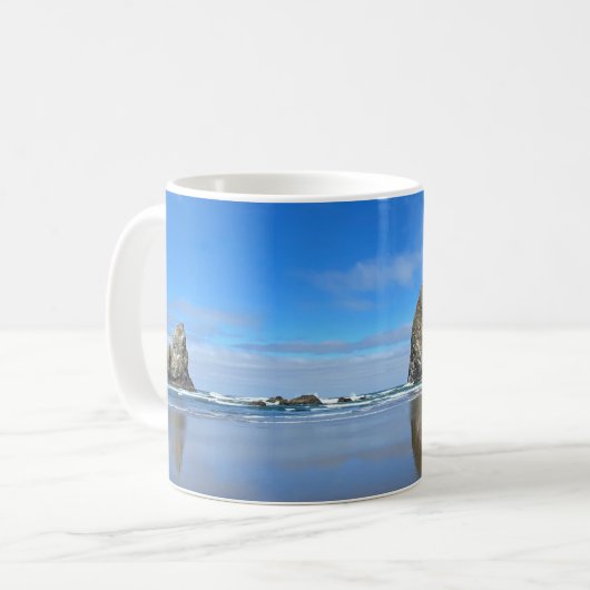 Cannon Beach Oregon Haystack Rock Kaffeetasse (Vorderseite Links)