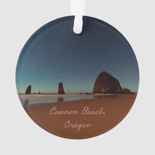 Cannon Beach Oregon Haystack Rock Ornament (Rückseite)