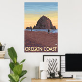 Cannon Beach, Oregon - Haystack Rock Poster (Heimbüro)