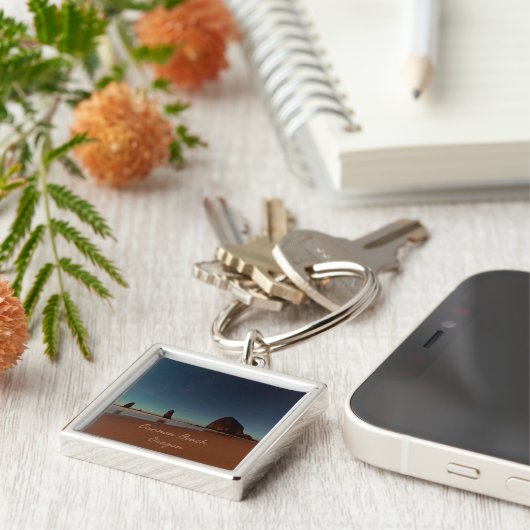 Cannon Beach Oregon Haystack Rock Schlüsselanhänger (Seite)