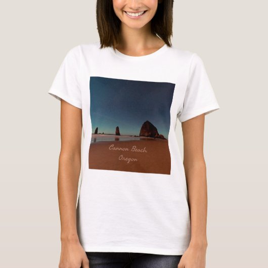 Cannon Beach Oregon Haystack Rock T-Shirt (Vorderseite)