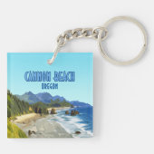 Cannon Beach Oregon Küste Vintag Schlüsselanhänger (Rückseite)