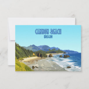 Cannon Beach Oregon Küste Vintage Flachkarte