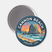 Cannon Beach Oregon Magnet (Vorderseite/Rückseite)