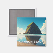 Cannon Beach Oregon Magnet (Vorderseite/Rückseite)