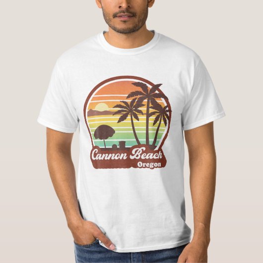 Cannon Beach Oregon OR Retro 70 T-Shirt (Vorderseite)