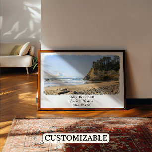 Cannon Beach Oregon Poster, Aquarell, Maßgeschneid Poster