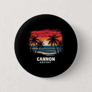 Cannon Beach Oregon Surfboarder Palm Tree Souvenir Button