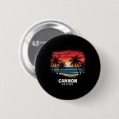 Cannon Beach Oregon Surfboarder Palm Tree Souvenir Button (Vorne & Hinten)