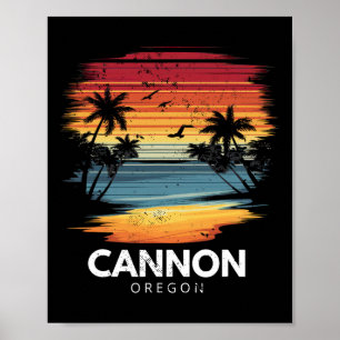 Cannon Beach Oregon Surfbrett Surfen Vintage Poster