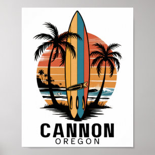 Cannon Beach Oregon Surfen Surfer Poster