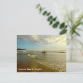 Cannon Beach Oregon Surfer Sunset Postcard Postkarte (Stehend Vorderseite)
