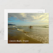 Cannon Beach Oregon Surfer Sunset Postcard Postkarte (Vorne/Hinten)