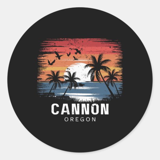 Cannon Beach Oregon Surfing Surfer _1 Runder Aufkleber (Vorderseite)