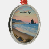 Cannon Beach Oregon Travel Ornament Aus Metall (Rechts)