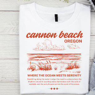 Cannon Beach Oregon Vintag Coastal Graphic T-Shirt