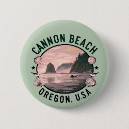 Cannon Beach Retro Vignette Button