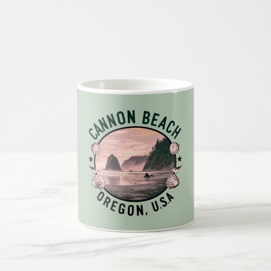 Cannon Beach Retro Vignette Kaffeetasse (Mittel)