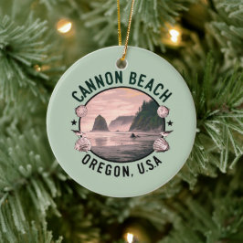 Cannon Beach Retro Vignette Keramik Ornament