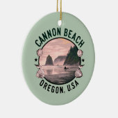 Cannon Beach Retro Vignette Keramik Ornament (Rechts)